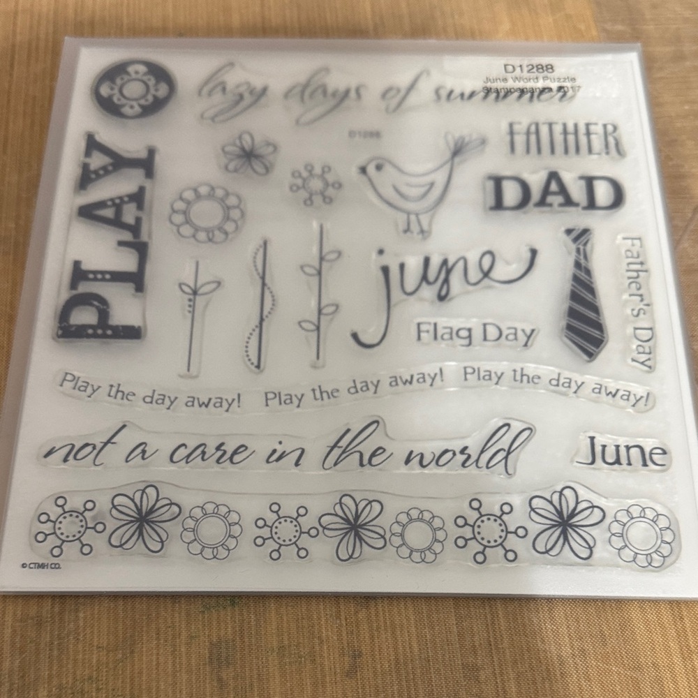June Word Puzzle Clear Silicone Stamp Set - Transparent